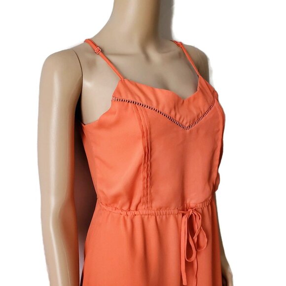 Paper Crane By Anthropologie Women's V-Neck Sleeveless Short Dress Orange Small - Picture 5 of 15
